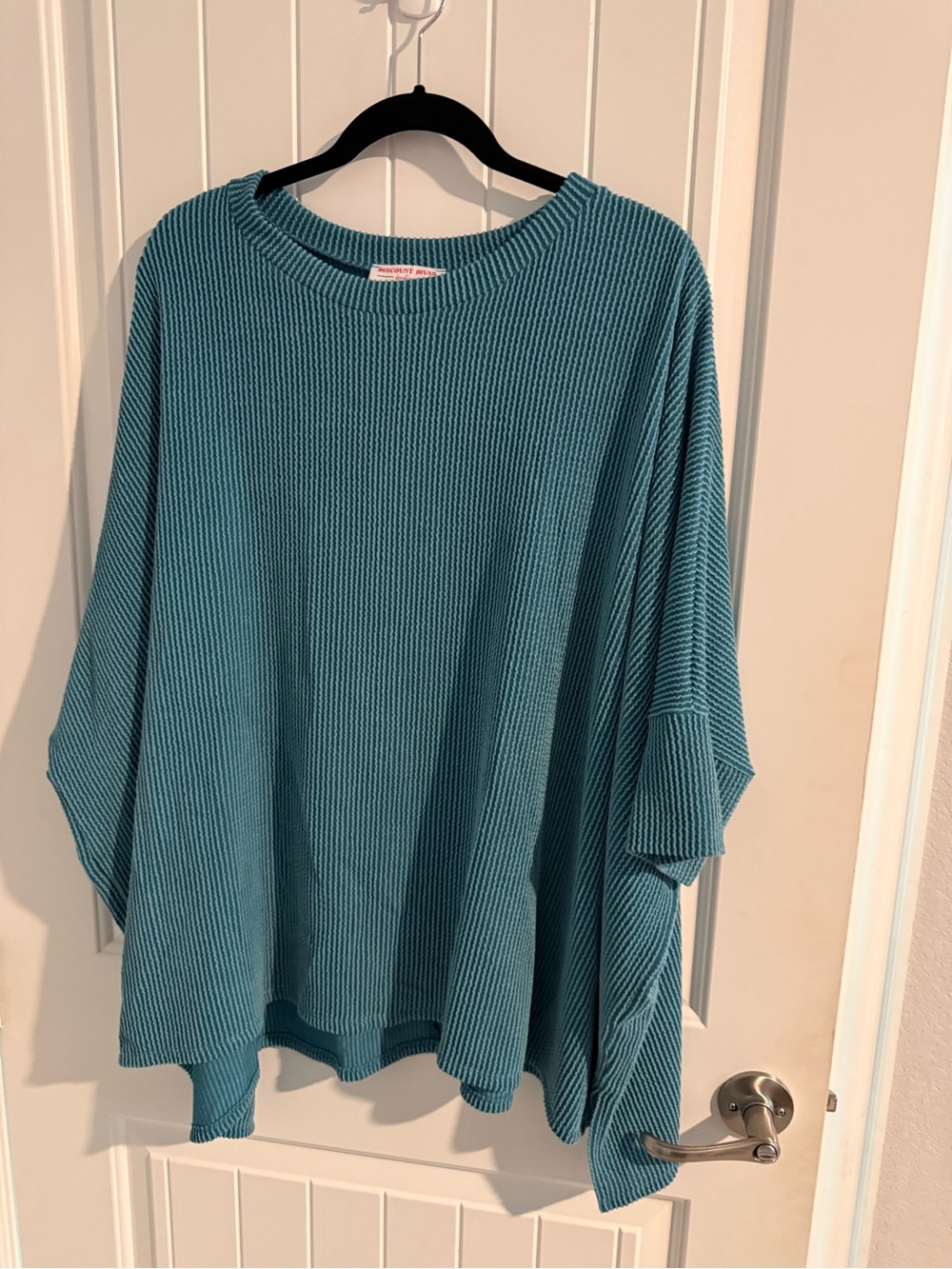 Discount Divas Teal Ribbed Tunic Top – One Size Plus
